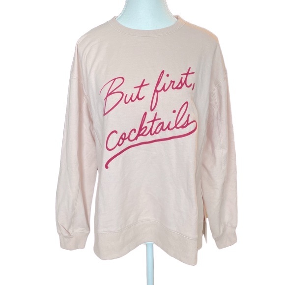 Wildfox Ultra Soft Sweatshirt “But First, Cocktails” - Picture 3 of 5